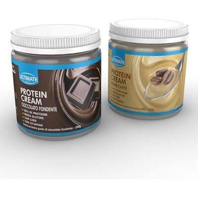 ULTIMATE ITALIA 2 protein cream gusti misti (1 cioccolato fondente + 1 crema caffè) Senza Glutine Low Carb 2x250 g ULTIMATE ITALIA 2 protein cream gusti misti (1 cioccolato fondente + 1 crema caffè) Senza Glutine Low Carb 2x250 g