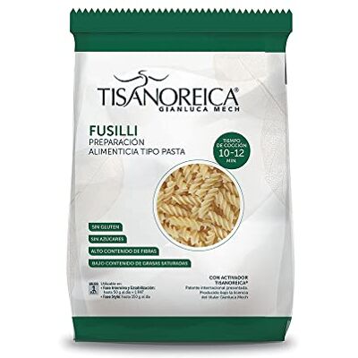 Gianluca Mech Tisanoreica Fusilli Pasta a Basso Contenuto di Carboidrati, Senza Glutine, Alto Contenuto di Fibbre, Confezione da 250 g Gianluca Mech Tisanoreica Fusilli Pasta a Basso Contenuto di Carboidrati, Senza Glutine, Alto Contenuto di Fibbre, Confezione da 250 g