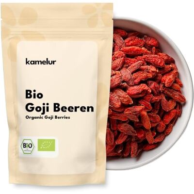 Kamelur 2KG Bacche di Goji bio essiccate Bacche di Goji bio non zuccherate come spuntino o come aggiunta a un delizioso muesli Kamelur 2KG Bacche di Goji bio essiccate Bacche di Goji bio non zuccherate come spuntino o come aggiunta a un delizioso muesli