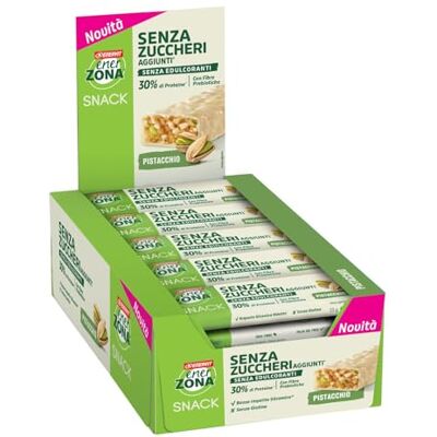 Enervit , Enerzona Snack Pistacchio e Cioccolato Bianco, 30 Barrette da 33g Barette Proteiche con 29g di Proteine e 26g Fibre per 100g, Senza Glutine, Ideali per uno Spuntino Proteico Enervit , Enerzona Snack Pistacchio e Cioccolato Bianco, 30 Barrette da 33g Barette Proteiche con 29g di Proteine e 26g Fibre per 100g, Senza Glutine, Ideali per uno Spuntino Proteico