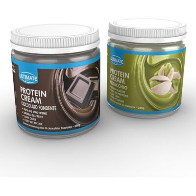 ULTIMATE ITALIA 2 protein cream gusti misti (1 cioccolato fondente + 1 pistacchio) Senza Glutine Low Carb 2x250 g ULTIMATE ITALIA 2 protein cream gusti misti (1 cioccolato fondente + 1 pistacchio) Senza Glutine Low Carb 2x250 g