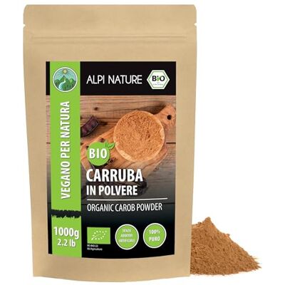 Alpi Nature Farina di Carrube BIO 1kg, Baccelli di Carruba Macinati, Dolcificante Naturale per Pasticceria Alpi Nature Farina di Carrube BIO 1kg, Baccelli di Carruba Macinati, Dolcificante Naturale per Pasticceria