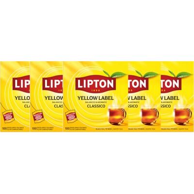 Lipton , Tè Nero Classico, Con Ingredienti 100% Naturali, Gusto Intenso ed equilibrato, ottimo per Tutte le Occasioni, Yellow Label, Confezione di Carta, Filtri Compostabili, 500 Filtri Tè Nero 1 Lipton , Tè Nero Classico, Con Ingredienti 100% Naturali, Gusto Intenso ed equilibrato, ottimo per Tutte le Occasioni, Yellow Label, Confezione di Carta, Filtri Compostabili, 500 Filtri Tè Nero 1