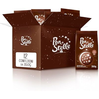 Pan di Stelle Biscotti Frollini con Cacao, Cioccolato e Latte Fresco Italiano, Colazione Ricca di Gusto, 12 Confezioni da 350 g Pan di Stelle Biscotti Frollini con Cacao, Cioccolato e Latte Fresco Italiano, Colazione Ricca di Gusto, 12 Confezioni da 350 g