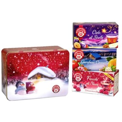 Pompadour Mix 3 Gusti Infusi Invernali Fruttati e Speziati 60 Filtri Cofanetto in latta 3 gusti: Fiocchi di Neve, Garofano Cannella, Cielo di Stelle. Senza Teina, Lattosio, Glutine, Vegan. Pompadour Mix 3 Gusti Infusi Invernali Fruttati e Speziati 60 Filtri Cofanetto in latta 3 gusti: Fiocchi di Neve, Garofano Cannella, Cielo di Stelle. Senza Teina, Lattosio, Glutine, Vegan.