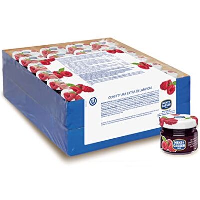 MENZ&GASSER Confettura Extra di Lamponi Monodose Premium Quality, con Frutta di Alta Qualità, 48 Vasetti x 28 g MENZ&GASSER Confettura Extra di Lamponi Monodose Premium Quality, con Frutta di Alta Qualità, 48 Vasetti x 28 g