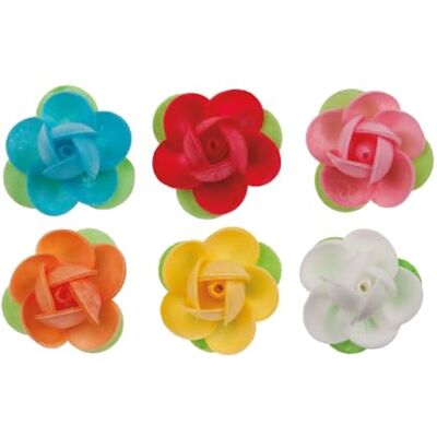 dekora Fiori commestibili per torte Ø 4cm, Decorazioni di cialda in 6 colori fiori per torte commestibili, Senza glutine, senza lattosio e senza vegani 80 pezzi dekora Fiori commestibili per torte Ø 4cm, Decorazioni di cialda in 6 colori fiori per torte commestibili, Senza glutine, senza lattosio e senza vegani 80 pezzi