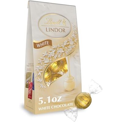 Lindt LINDOR White Chocolate Truffles, 5.1 oz. Bag, Pack of 1 Lindt LINDOR White Chocolate Truffles, 5.1 oz. Bag, Pack of 1