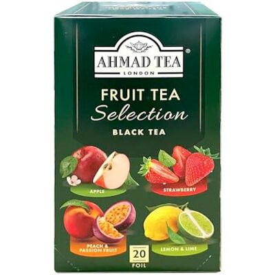 Ahmad Tea Fruit Tea Selection Selezione Mista di Tè Neri alla Frutta 6 Pacchi x 20 Bustine in Alluminio 4 Gusti Assortiti Ahmad Tea Fruit Tea Selection Selezione Mista di Tè Neri alla Frutta 6 Pacchi x 20 Bustine in Alluminio 4 Gusti Assortiti