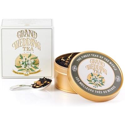 TWG Tea Grand Wedding Tea Tè Nero Petali di Ananas e Calendula Scatola di Caviale, 100 G Set Regalo TWG Tea Grand Wedding Tea Tè Nero Petali di Ananas e Calendula Scatola di Caviale, 100 G Set Regalo