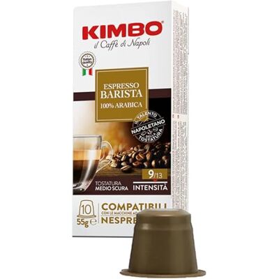 Kimbo 120 Capsule 100% Arabica. Compatibili con Nespresso*. Intensità 9 su 13. Blister da 10 Capsule Kimbo 120 Capsule 100% Arabica. Compatibili con Nespresso*. Intensità 9 su 13. Blister da 10 Capsule