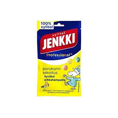 Cloetta Jenkki Xylitol Strawberry Tutti frutti Banana Gomma da masticare 1 pacco of 75g Cloetta Jenkki Xylitol Strawberry Tutti frutti Banana Gomma da masticare 1 pacco of 75g
