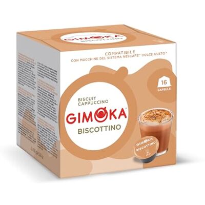 Gimoka Biscottino 48 Capsule Compatibili con Macchinetta Caffè Nescafé®* Dolce Gusto®* 3 Confezioni da 16 Capsule Made in Italy Gimoka Biscottino 48 Capsule Compatibili con Macchinetta Caffè Nescafé®* Dolce Gusto®* 3 Confezioni da 16 Capsule Made in Italy