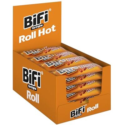 BiFi Roll Hot, Salamino Snack in Morbido Panino, Snack Piccante in Formato Tascabile, da Gustare in Viaggio, in Ufficio o Quando fai Sport, Con Peperoncino e Paprika, Confezione da 24 (24 X 45 g) BiFi Roll Hot, Salamino Snack in Morbido Panino, Snack Piccante in Formato Tascabile, da Gustare in Viaggio, in Ufficio o Quando fai Sport, Con Peperoncino e Paprika, Confezione da 24 (24 X 45 g)