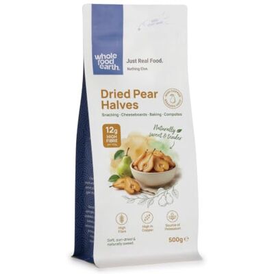 Wholefood Earth Mezze pere essiccate, 500 g, senza OGM Wholefood Earth Mezze pere essiccate, 500 g, senza OGM