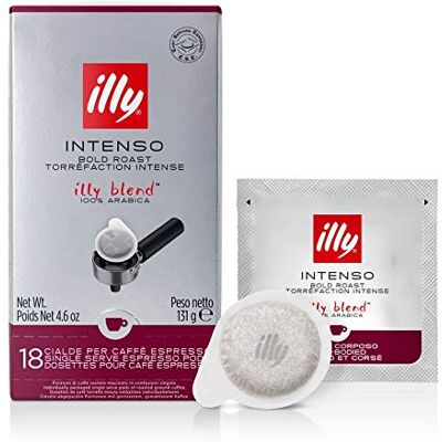 illy CAFFE' TOSTATO IN CIALDE MONODOSE E.S.E. CONFEZIONE DA 200PZ CONFEZIONATE SINGOLARMENTE (Nero Intenso) illy CAFFE' TOSTATO IN CIALDE MONODOSE E.S.E. CONFEZIONE DA 200PZ CONFEZIONATE SINGOLARMENTE (Nero Intenso)