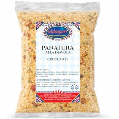 HOME LINE Panatura alla Diavola Piccante, per carne e pollo, 200 g Semola rimacinata di grano duro con peperoncino piccante frantumato e macinato, prezzemolo, lievito e sale. HOME LINE Panatura alla Diavola Piccante, per carne e pollo, 200 g Semola rimacinata di grano duro con peperoncino piccante frantumato e macinato, prezzemolo, lievito e sale.