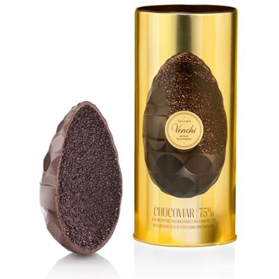 Venchi Uovo di Cioccolato Chocoviar 75%, Gusto Extra Fondente 75%, con Granella Extra Fondente, con Sorpresa, Senza Glutine, Vegano, 350 gr, Collezione Pasqua, Idea Regalo Venchi Uovo di Cioccolato Chocoviar 75%, Gusto Extra Fondente 75%, con Granella Extra Fondente, con Sorpresa, Senza Glutine, Vegano, 350 gr, Collezione Pasqua, Idea Regalo