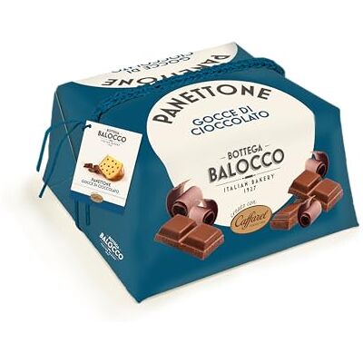 BOTTEGA BALOCCO Panettone con Gocce di Cioccolato 750g Incartato a Mano Realizzato in collaborazione con Caffarel- Made in Italy BOTTEGA BALOCCO Panettone con Gocce di Cioccolato 750g Incartato a Mano Realizzato in collaborazione con Caffarel- Made in Italy