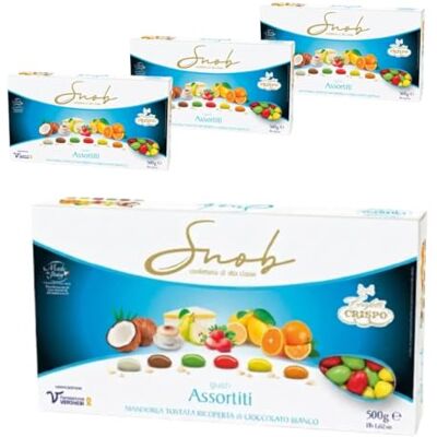 Caffetti Confetti Snob Crispo 2 Kg, Gusti Assorititi con Mandorla Tostata Ricoperta di Cioccolato Bianco per Bomboniera Confettata Matrimonio Comunione 2000 Grammi Caffetti Confetti Snob Crispo 2 Kg, Gusti Assorititi con Mandorla Tostata Ricoperta di Cioccolato Bianco per Bomboniera Confettata Matrimonio Comunione 2000 Grammi