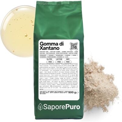 SaporePuro Xantano in polvere 500 gr Ideale per Gelati, salse, topping, Sorbetti, gel, impasti pizza, mixologi, cucina molecolare Puro 100% SaporePuro Xantano in polvere 500 gr Ideale per Gelati, salse, topping, Sorbetti, gel, impasti pizza, mixologi, cucina molecolare Puro 100%