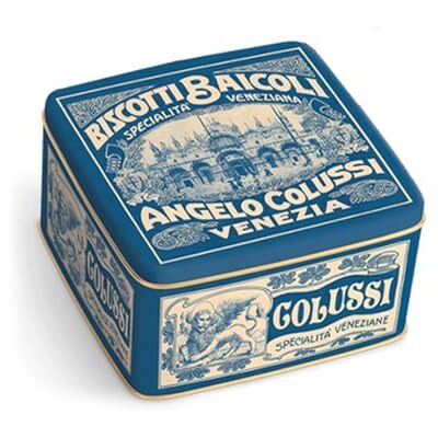 Colussi Baicoli Biscotti della tradizione veneziana Confezione in latta da 540 gr, modelli assortiti, 1 pezzo Colussi Baicoli Biscotti della tradizione veneziana Confezione in latta da 540 gr, modelli assortiti, 1 pezzo