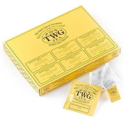 TWG Tea Around the Globe Selection 6 Varietà Miscele di Tè Esclusive 30 Bustine di Tè in Cotone Cucite a Mano Set Regalo TWG Tea Around the Globe Selection 6 Varietà Miscele di Tè Esclusive 30 Bustine di Tè in Cotone Cucite a Mano Set Regalo