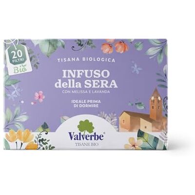 VALVERBE Tisana Infuso della Sera Biologico 20 Filtri Pacco da 6 180 g VALVERBE Tisana Infuso della Sera Biologico 20 Filtri Pacco da 6 180 g