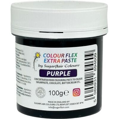 FunCakes Sugarflair Colourflex Extra Paste Purple, Viola Colorante Alimentare, Colorante per Crema al Burro, Ganache, Cioccolato, Pasta di Zucchero, Torte, Impasti per Dolci 100g FunCakes Sugarflair Colourflex Extra Paste Purple, Viola Colorante Alimentare, Colorante per Crema al Burro, Ganache, Cioccolato, Pasta di Zucchero, Torte, Impasti per Dolci 100g