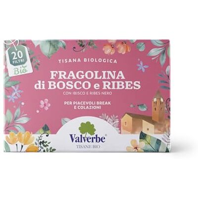 VALVERBE Tisane Fragolina di Bosco e Ribes Biologico 20 Filtri Pacco da 6 180 g VALVERBE Tisane Fragolina di Bosco e Ribes Biologico 20 Filtri Pacco da 6 180 g