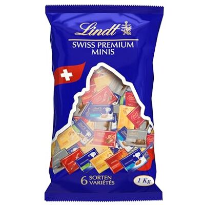 Lindt Napolitains Praline di Cioccolato al Latte, Fondente, con Nocciole, 150 Cioccolatini, in confezione assortita maxi formato 1kg Lindt Napolitains Praline di Cioccolato al Latte, Fondente, con Nocciole, 150 Cioccolatini, in confezione assortita maxi formato 1kg