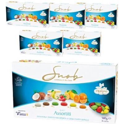Caffetti Confetti Crispo Snob 3 Kg, Gusti Assorititi con Mandorla Tostata Ricoperta di Cioccolato Bianco per Confettata Comunione Cresima Multipack Convenienza 3000 Grammi Caffetti Confetti Crispo Snob 3 Kg, Gusti Assorititi con Mandorla Tostata Ricoperta di Cioccolato Bianco per Confettata Comunione Cresima Multipack Convenienza 3000 Grammi