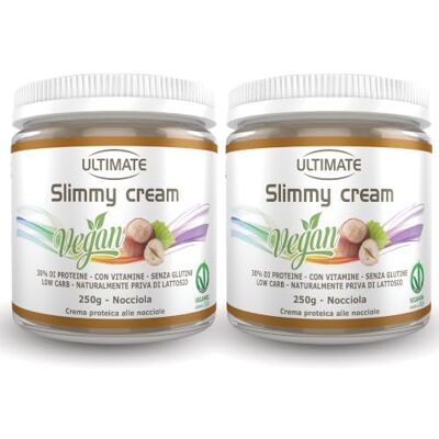 ULTIMATE ITALIA 2 slimmy cream vegan gusto nocciola 30% di proteine con vitamine senza glutine low carb naturalmente priva di lattosio 2x250g ULTIMATE ITALIA 2 slimmy cream vegan gusto nocciola 30% di proteine con vitamine senza glutine low carb naturalmente priva di lattosio 2x250g