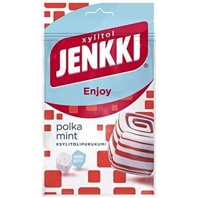 Cloetta Jenkki Xylitol Polka Mint Gomma da masticare 1 pacco of 70g Cloetta Jenkki Xylitol Polka Mint Gomma da masticare 1 pacco of 70g