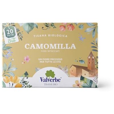 VALVERBE Tisane Camomilla Biologico 20 Filtri Pacco da 6 180 g VALVERBE Tisane Camomilla Biologico 20 Filtri Pacco da 6 180 g