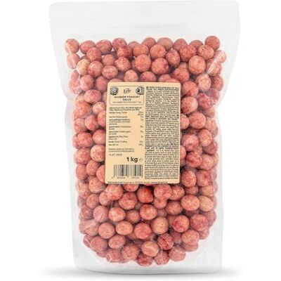 KoRo Praline al cioccolato bianco e lamponi 1 kg Golose e croccanti Confutti sfusi Con polvere di lamponi in superficie KoRo Praline al cioccolato bianco e lamponi 1 kg Golose e croccanti Confutti sfusi Con polvere di lamponi in superficie