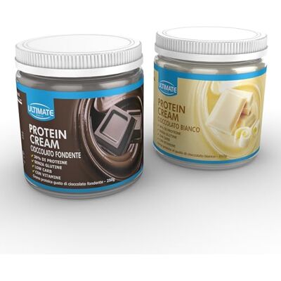 ULTIMATE ITALIA 2 protein cream gusti misti (1 cioccolato fondente + 1 cioccolato bianco) Senza Glutine Low Carb 2x250g ULTIMATE ITALIA 2 protein cream gusti misti (1 cioccolato fondente + 1 cioccolato bianco) Senza Glutine Low Carb 2x250g