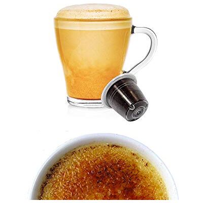 KICKKICK Capsule Aromatizzate Crème Brûlée Compatibili Nespresso (50pz) Capsule Solubili per Nespresso, Bevanda Calda Cremosa a Base di Latte e Caramello KICKKICK Capsule Aromatizzate Crème Brûlée Compatibili Nespresso (50pz) Capsule Solubili per Nespresso, Bevanda Calda Cremosa a Base di Latte e Caramello
