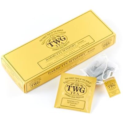 TWG Tea Harmutty SFTGFOP1 Tè Nero Assam Immobiliare Singola 15 Bustine di Tè in Cotone Cucite a Mano Set Regalo TWG Tea Harmutty SFTGFOP1 Tè Nero Assam Immobiliare Singola 15 Bustine di Tè in Cotone Cucite a Mano Set Regalo