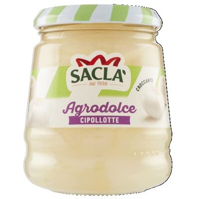 Sacla Saclà, Cipollotte Borettane in Agrodolce, Ideali per Aperitivo, Insalate e Antipasti, Vaso Vetro, 300g (185g sgocciolato), Confezione da 12 Pezzi Sacla Saclà, Cipollotte Borettane in Agrodolce, Ideali per Aperitivo, Insalate e Antipasti, Vaso Vetro, 300g (185g sgocciolato), Confezione da 12 Pezzi