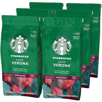 Starbucks Verona Caffè Macinato Tostatura Scura, 6 Sacchetti da 200g (1,2kg) Starbucks Verona Caffè Macinato Tostatura Scura, 6 Sacchetti da 200g (1,2kg)