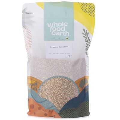Wholefood Earth Grano saraceno biologico, 1 kg, crudo, senza OGM, vegano, fonte di fibre, certificato biologico Wholefood Earth Grano saraceno biologico, 1 kg, crudo, senza OGM, vegano, fonte di fibre, certificato biologico