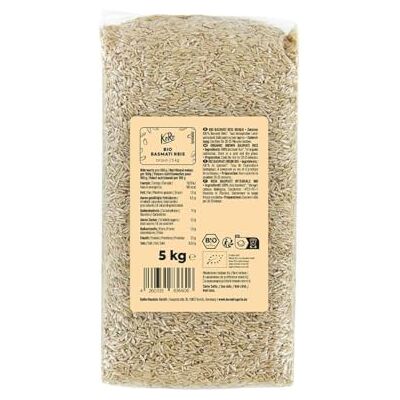 KoRo Riso Basmati integrale bio 5 kg Gusto aromatico Confezione convenienza Da agricoltura biologica Ideale per insalate o come contorno KoRo Riso Basmati integrale bio 5 kg Gusto aromatico Confezione convenienza Da agricoltura biologica Ideale per insalate o come contorno