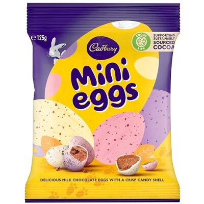 Cadbury Mini Sacchetto Di Uova Di Cioccolato Solido (80G) In Un Guscio Di Zucchero Croccante (Forme Di Pasqua) Cadbury Mini Sacchetto Di Uova Di Cioccolato Solido (80G) In Un Guscio Di Zucchero Croccante (Forme Di Pasqua)