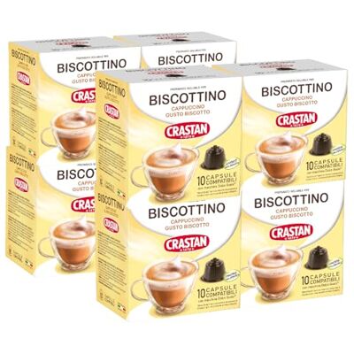 Crastan 1870 Capsule compatibili Dolce Gusto Biscottino Cappuccino al Gusto Biscotto 8 Box da 10 Totale 80 capsule Senza Glutine Crastan 1870 Capsule compatibili Dolce Gusto Biscottino Cappuccino al Gusto Biscotto 8 Box da 10 Totale 80 capsule Senza Glutine