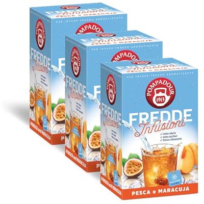 Pompadour , Fredde Infusioni Pesca & Maracuja, 54 Filtri (3 Confezioni da 18 Filtri), Dolce e Dissetante, Ideale nelle Giornate Estive, Senza Lattosio, Glutine e Allergeni Pompadour , Fredde Infusioni Pesca & Maracuja, 54 Filtri (3 Confezioni da 18 Filtri), Dolce e Dissetante, Ideale nelle Giornate Estive, Senza Lattosio, Glutine e Allergeni