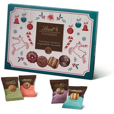 Lindt Scatola Regalo Biscotti Patisserie Natale, confezione latta da 250 g Lindt Scatola Regalo Biscotti Patisserie Natale, confezione latta da 250 g