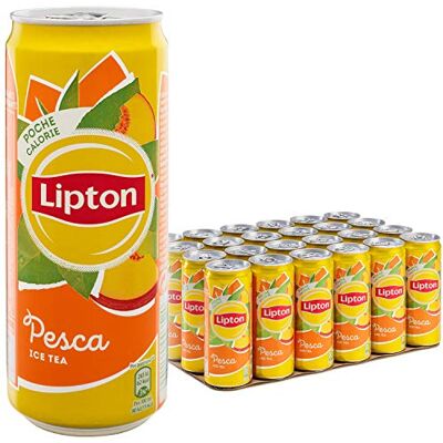 Lipton , Ice Tea, Tè Freddo al Gusto di Pesca, Poche Calorie, con Stevia, Formato Sleek da 24x0,33L Lipton , Ice Tea, Tè Freddo al Gusto di Pesca, Poche Calorie, con Stevia, Formato Sleek da 24x0,33L