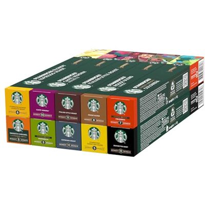 Starbucks Kit Degustazione Caffè by Nespresso, 10 confezioni da 10 capsule (100 capsule compatibili Nespresso) Esclusiva Amazon Starbucks Kit Degustazione Caffè by Nespresso, 10 confezioni da 10 capsule (100 capsule compatibili Nespresso) Esclusiva Amazon