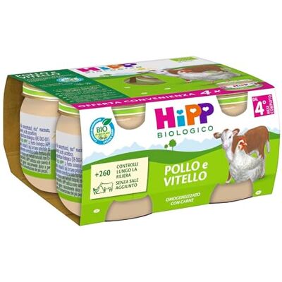 HiPP Omogeneizzato Multipack Pollo e Vitello 24 vasetti da 80 g HiPP Omogeneizzato Multipack Pollo e Vitello 24 vasetti da 80 g